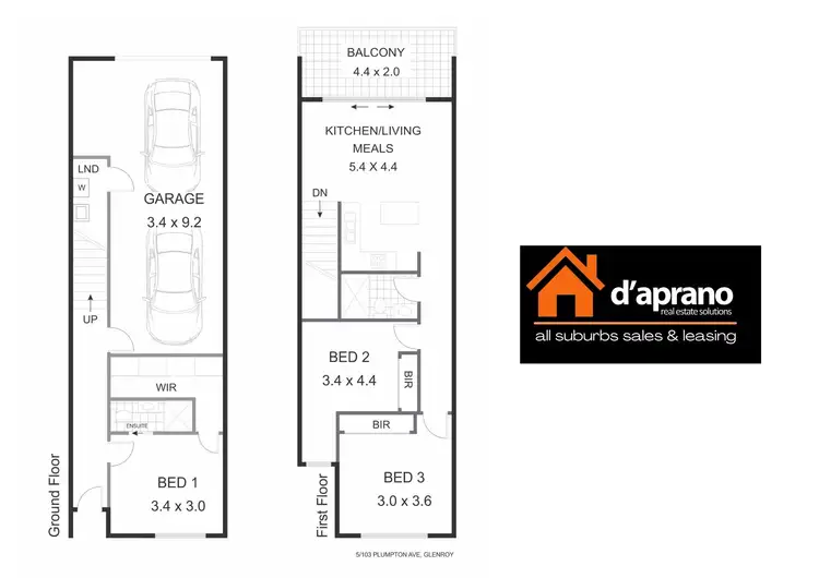 Floorplan of Homely townhouse listing, 5/103 Plumpton Avenue, Glenroy VIC 3046