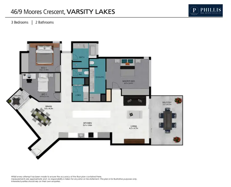 Floorplan of Homely unit listing, 46/9 Moores Crescent, Varsity Lakes QLD 4227