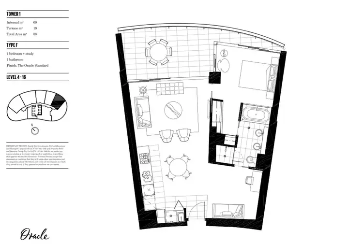 Floorplan of Homely apartment listing, 706/1 Oracle Boulevard, Broadbeach QLD 4218