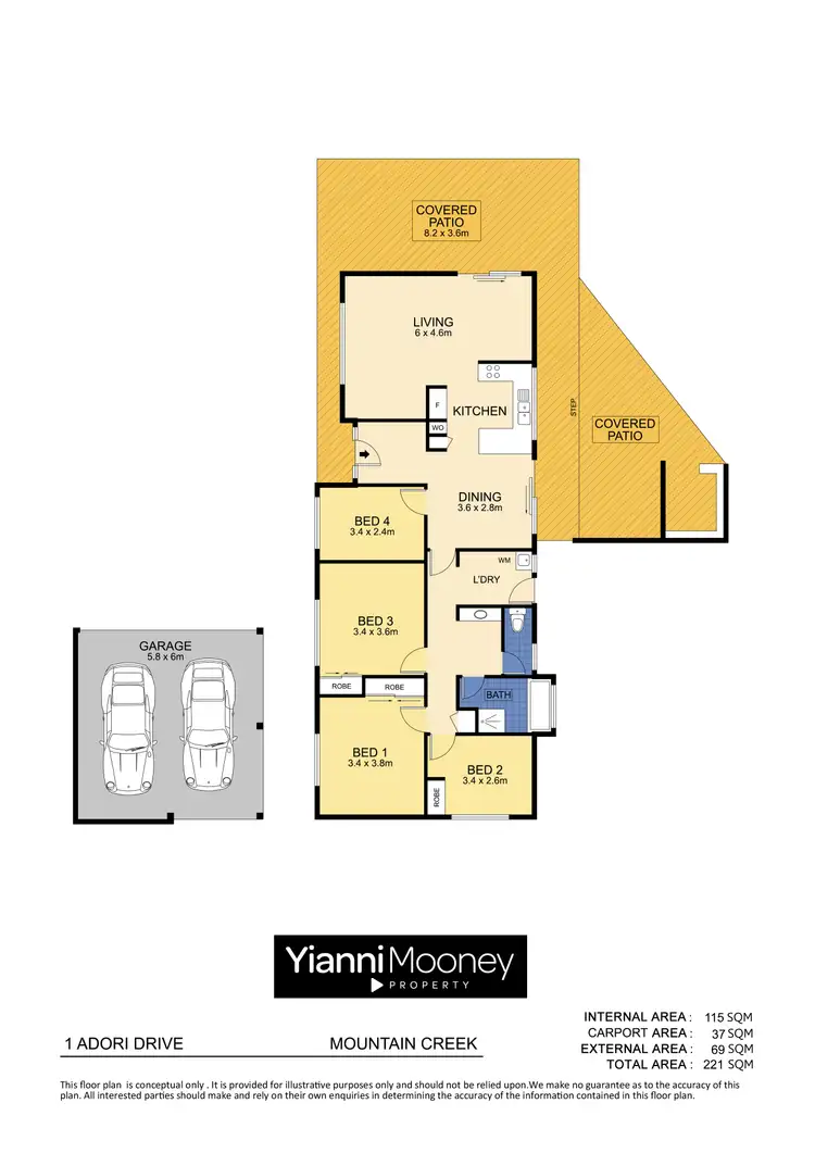 Floorplan of Homely house listing, 1 Adori Drive, Mountain Creek QLD 4557