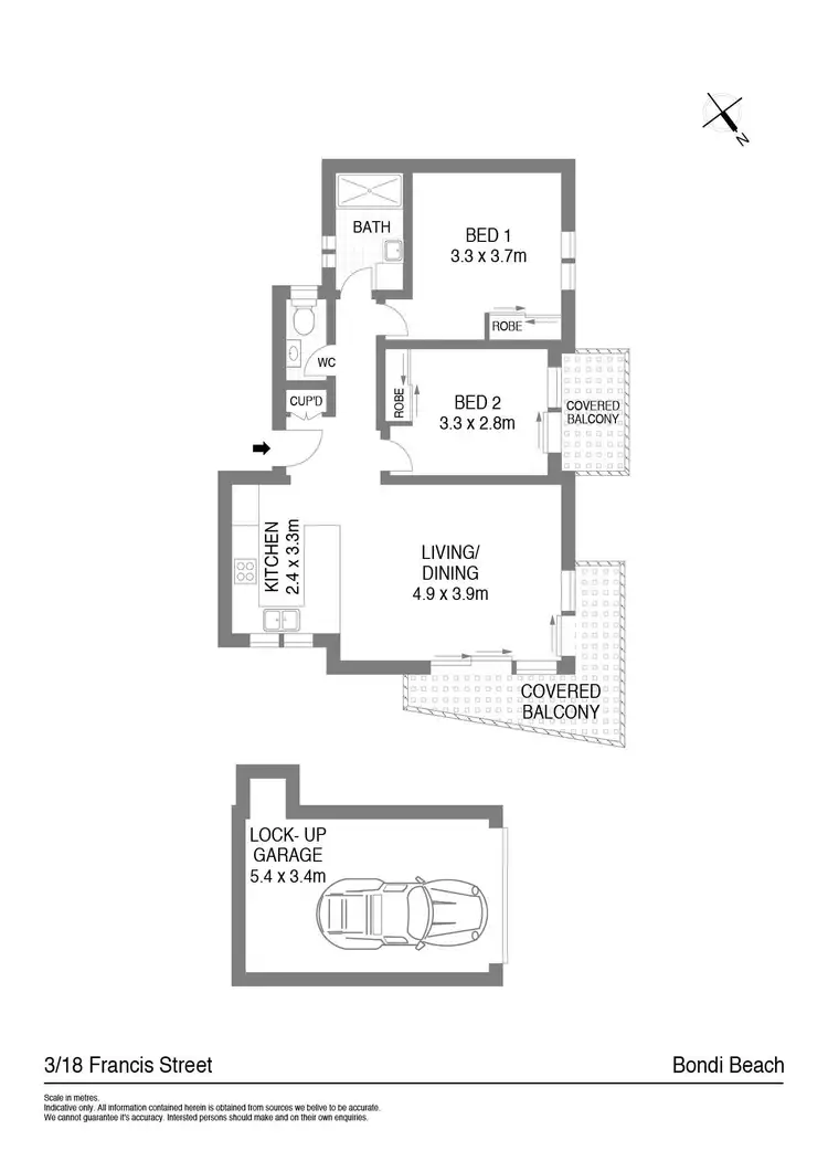 Floorplan of Homely apartment listing, 3/18 Francis Street, Bondi Beach NSW 2026