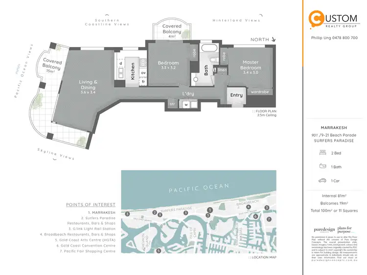 Floorplan of Homely unit listing, 901/9-21 BEACH PARADE, Surfers Paradise QLD 4217