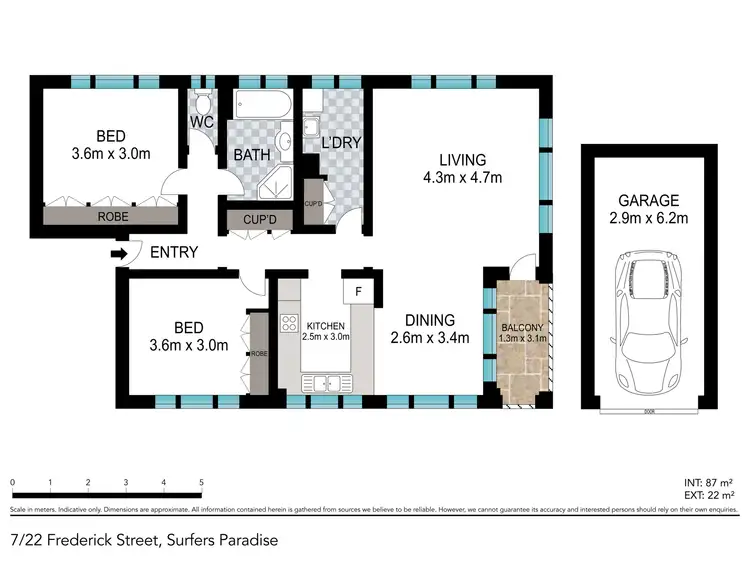 Floorplan of Homely unit listing, 7/22 FREDERICK STREET, Surfers Paradise QLD 4217