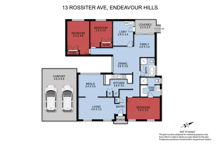 Floorplan of Homely house listing, 13 Rossiter Avenue, Endeavour Hills VIC 3802