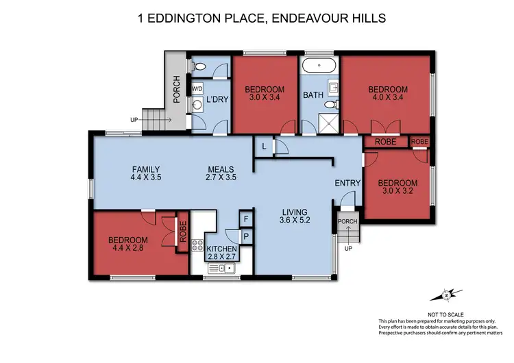 Floorplan of Homely house listing, 1 Eddington Place, Endeavour Hills VIC 3802