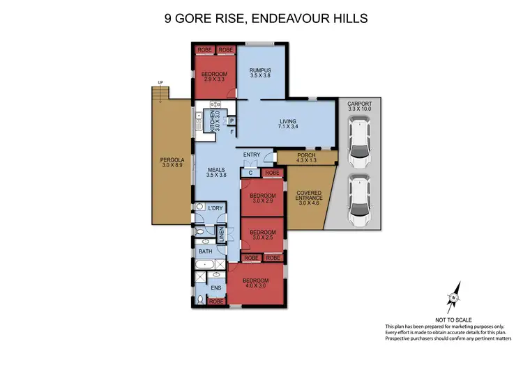 Floorplan of Homely house listing, 9 Gore Rise, Endeavour Hills VIC 3802