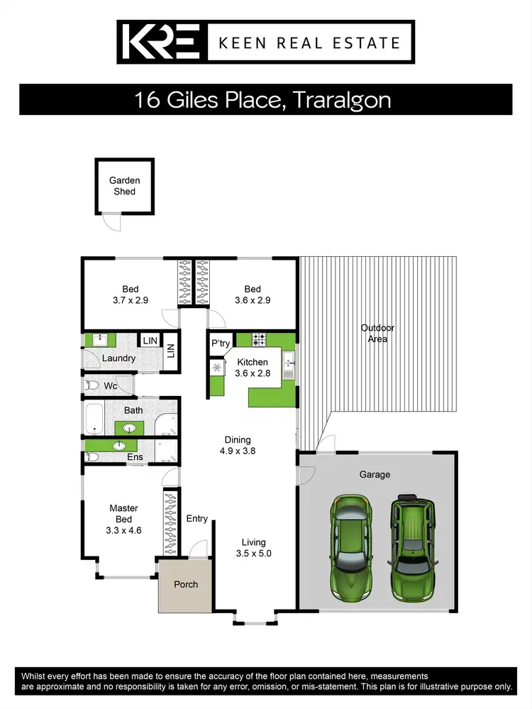 Floorplan of Homely house listing, 16 Giles Place, Traralgon VIC 3844