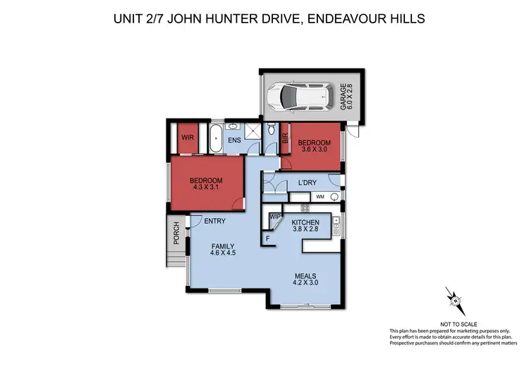 Floorplan of Homely unit listing, 2/7 John Hunter Drive, Endeavour Hills VIC 3802