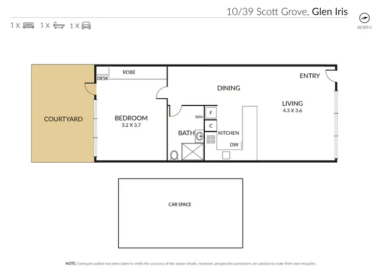 Floorplan of Homely unit listing, 10/39 Scott Grove, Glen Iris VIC 3146