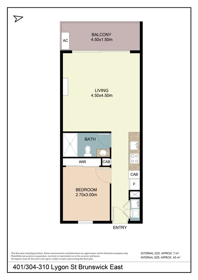 Floorplan of Homely apartment listing, 401/304-310 Lygon Street, Brunswick East VIC 3057