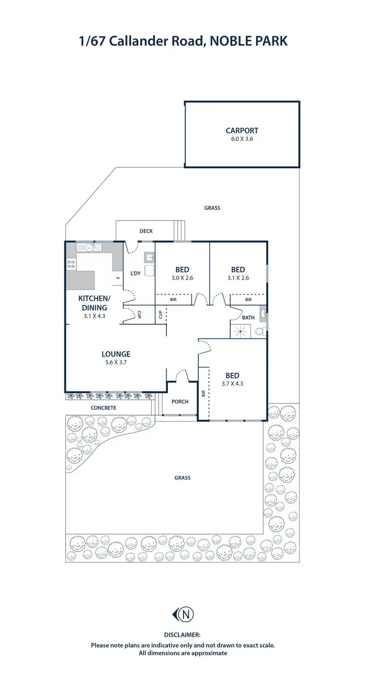 Floorplan of Homely unit listing, 1/67 Callander Road, Noble Park VIC 3174