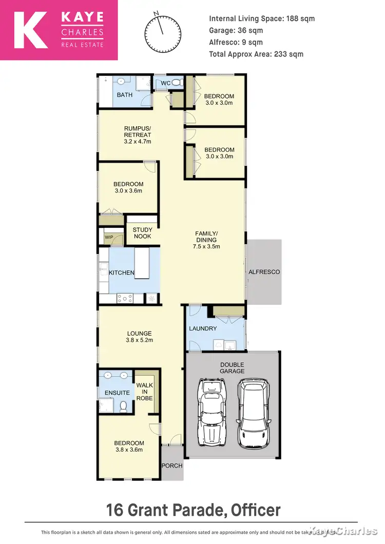 Floorplan of Homely house listing, 16 Grant Parade, Officer VIC 3809