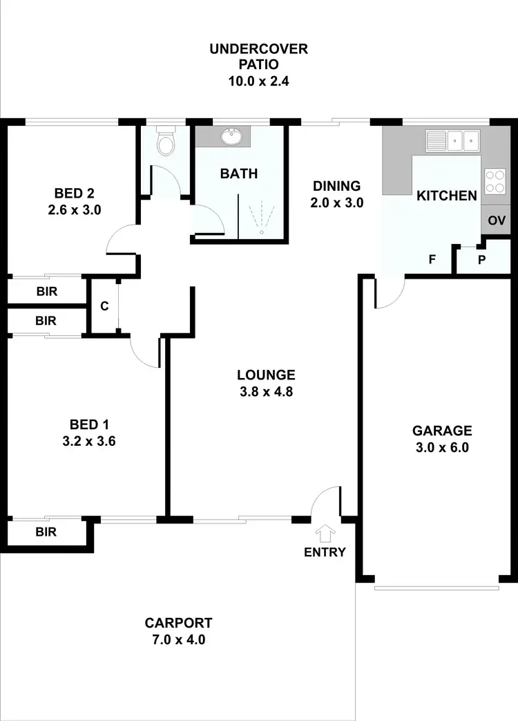 Floorplan of Homely semi-detached listing, 1/14 Fonda Place, Oxenford QLD 4210