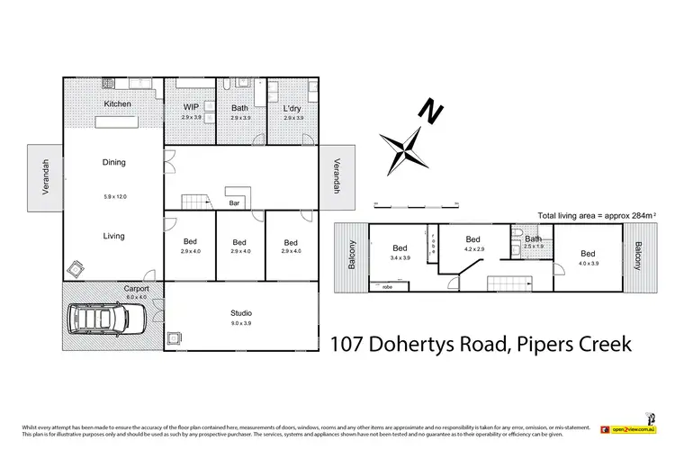 Floorplan of Homely rural property listing, 107 Dohertys Road, Pipers Creek VIC 3444