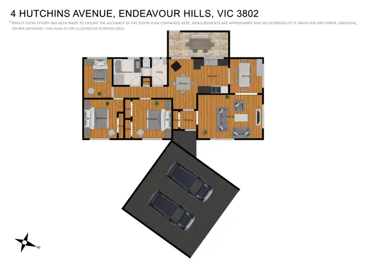 Floorplan of Homely house listing, 4 Hutchins Avenue, Endeavour Hills VIC 3802