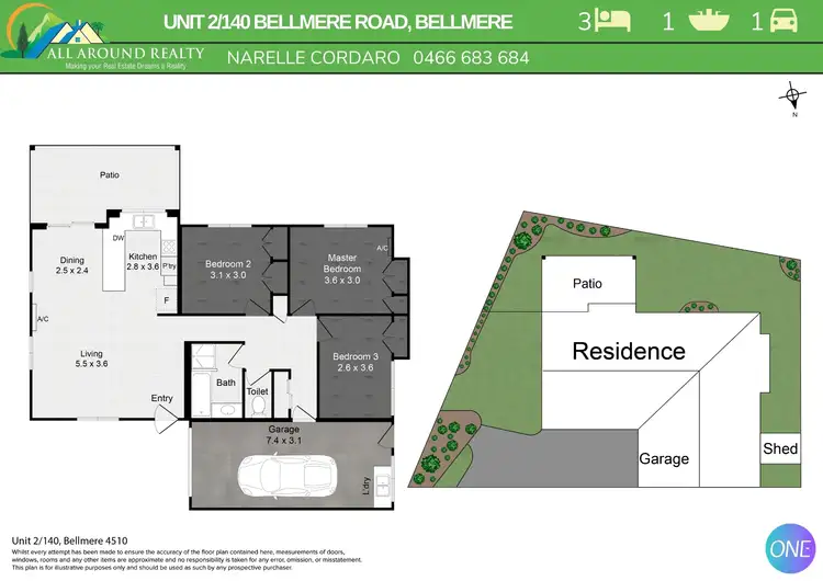 Floorplan of Homely semi-detached listing, 2/140 Bellmere Road, Bellmere QLD 4510