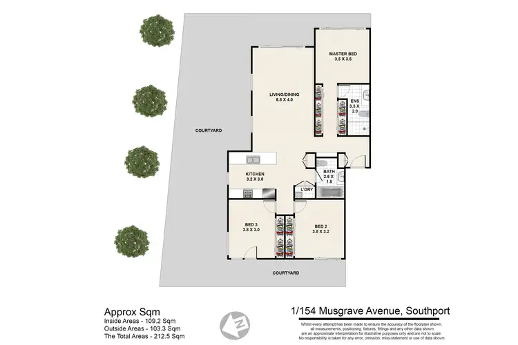 Floorplan of Homely apartment listing, 1/154 Musgrave Avenue, Southport QLD 4215