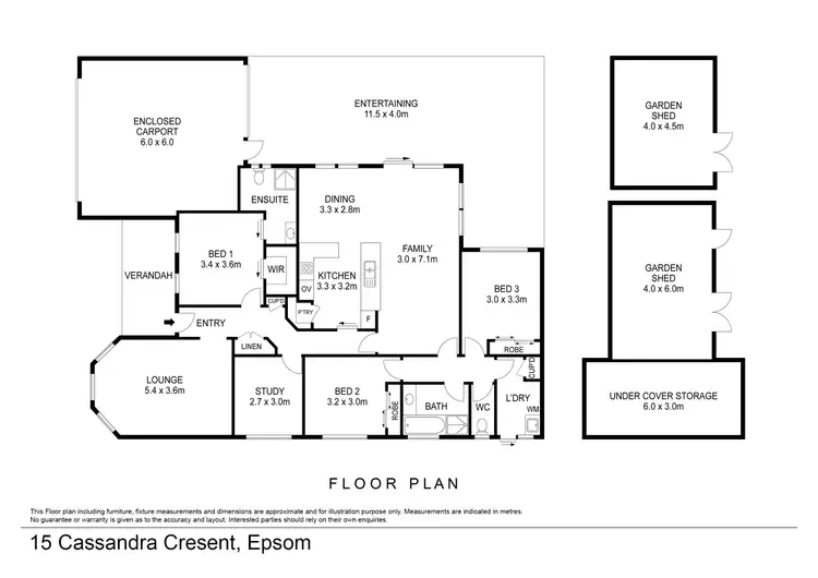 Floorplan of Homely house listing, 15 Cassandra Crescent, Epsom VIC 3551