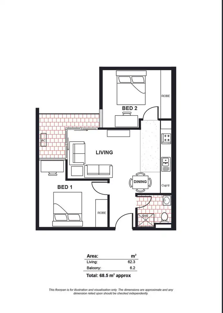 Floorplan of Homely apartment listing, 1004/15 Synagogue Place, Adelaide SA 5000