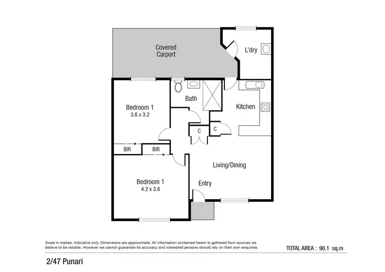 Floorplan of Homely unit listing, 2/47 Punari Street, Currajong QLD 4812