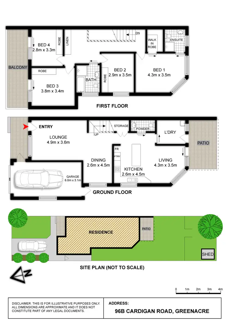 Floorplan of Homely semi-detached listing, 96B Cardigan Road, Greenacre NSW 2190