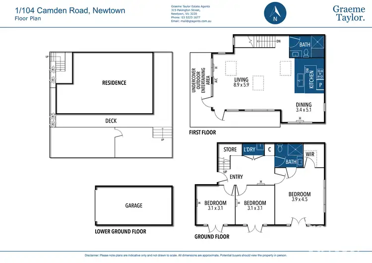 Floorplan of Homely townhouse listing, 1/104 Camden Road, Newtown VIC 3220