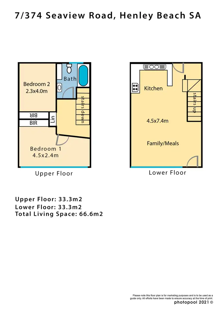 Floorplan of Homely townhouse listing, 7/374 Seaview Road, Henley Beach SA 5022