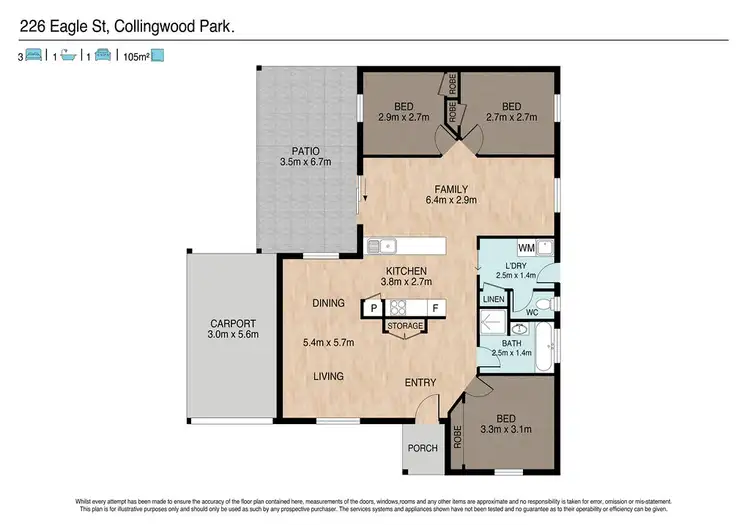 Floorplan of Homely house listing, 226 Eagle Street, Collingwood Park QLD 4301