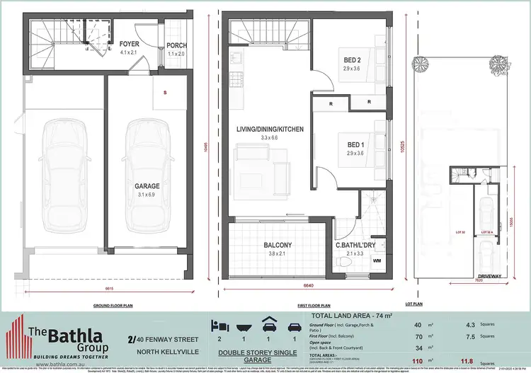 Floorplan of Homely semi-detached listing, 2/40 Fenway Street, North Kellyville NSW 2155