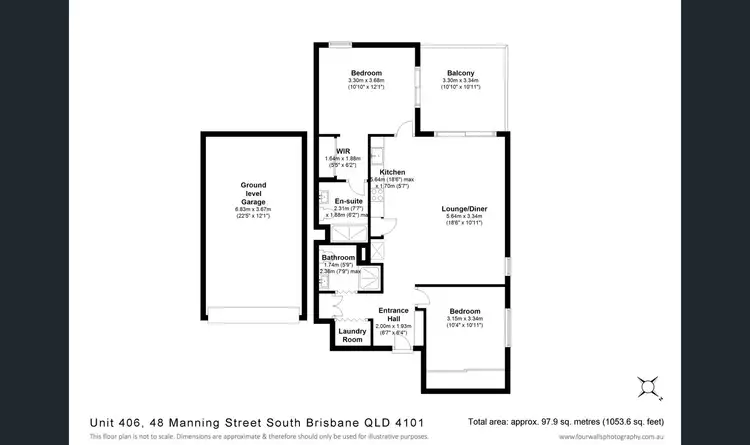 Floorplan of Homely apartment listing, 406/46-48 Manning Street, South Brisbane QLD 4101