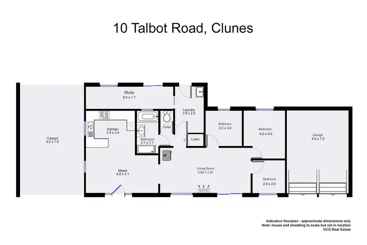 Floorplan of Homely rural property listing, 10 Talbot Road, Clunes VIC 3370