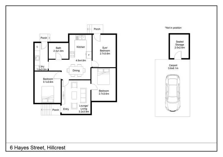 Floorplan of Homely house listing, 6 Hayes Street, Hillcrest TAS 7320