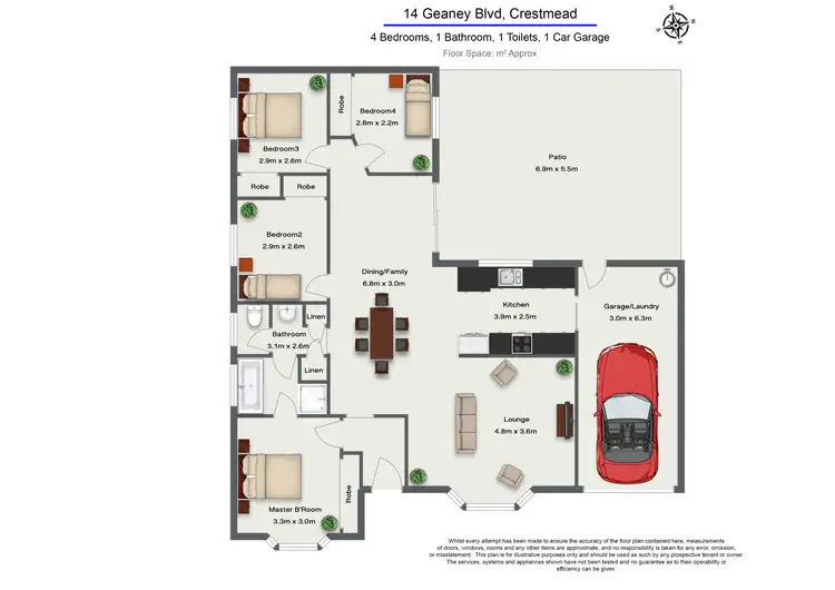 Floorplan of Homely house listing, 14 Geaney Boulevard, Crestmead QLD 4132