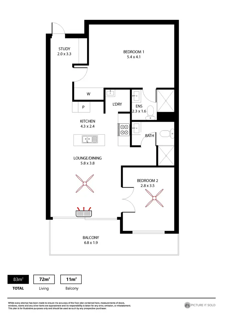 Floorplan of Homely unit listing, 111/2 Augustine Street, Mawson Lakes SA 5095