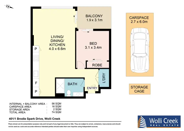 Floorplan of Homely apartment listing, 401/1 Brodie Spark Drive, Wolli Creek NSW 2205