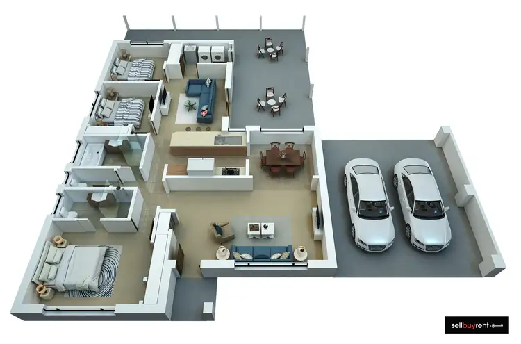Floorplan of Homely house listing, 6 AZURE DRIVE, Wodonga VIC 3690