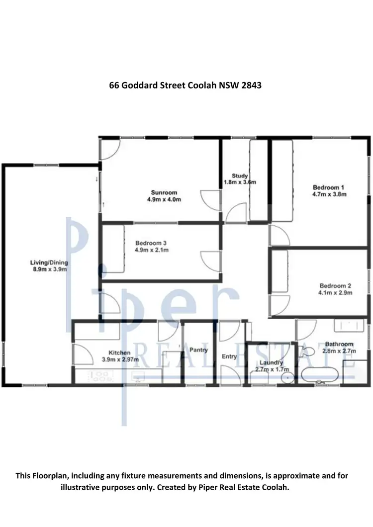 Floorplan of Homely house listing, 66 Goddard Street, Coolah NSW 2843