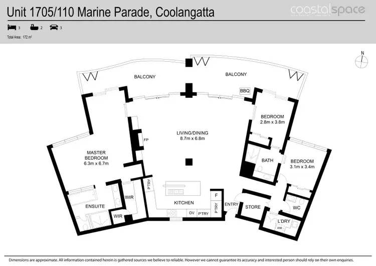 Floorplan of Homely apartment listing, 1705/110 Marine Parade, Coolangatta QLD 4225