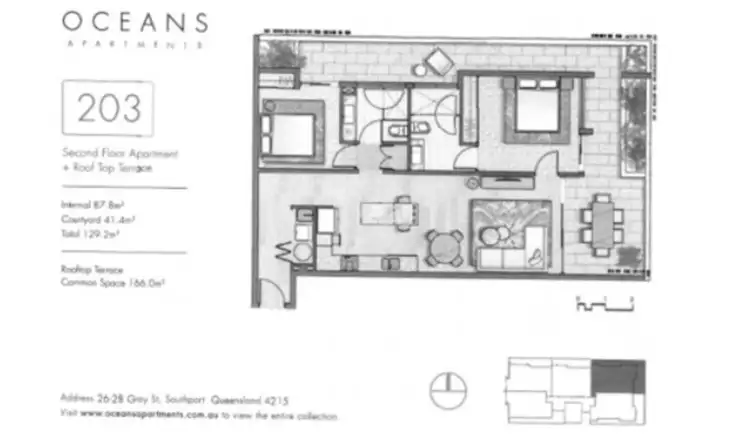 Floorplan of Homely apartment listing, 203/26 Gray Street, Southport QLD 4215