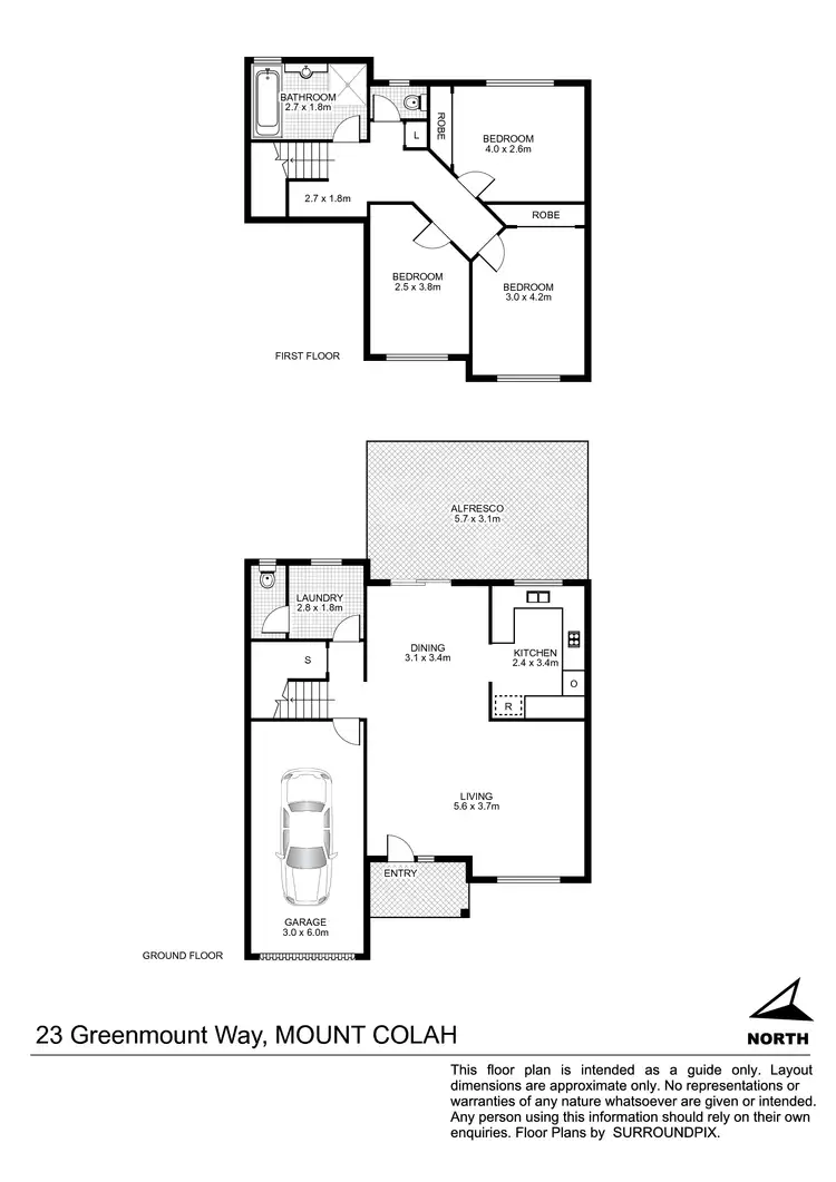 Floorplan of Homely townhouse listing, 23 GREENMOUNT WAY, Mount Colah NSW 2079