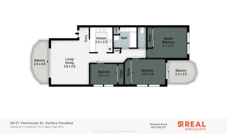 Floorplan of Homely apartment listing, 39/27 Peninsular Drive, Surfers Paradise QLD 4217