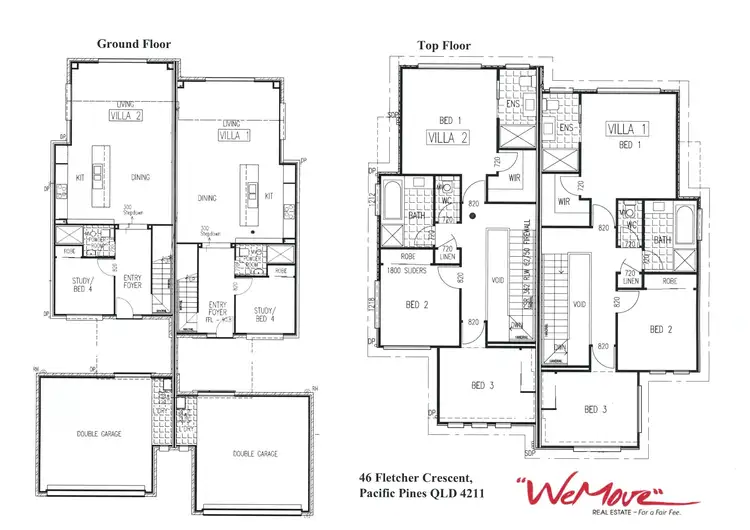 Floorplan of Homely townhouse listing, 1/46 Fletcher Crescent, Pacific Pines QLD 4211