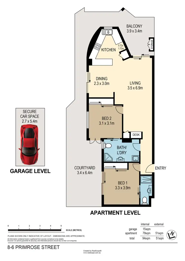 Floorplan of Homely unit listing, 8/6 Primrose Street, Bowen Hills QLD 4006