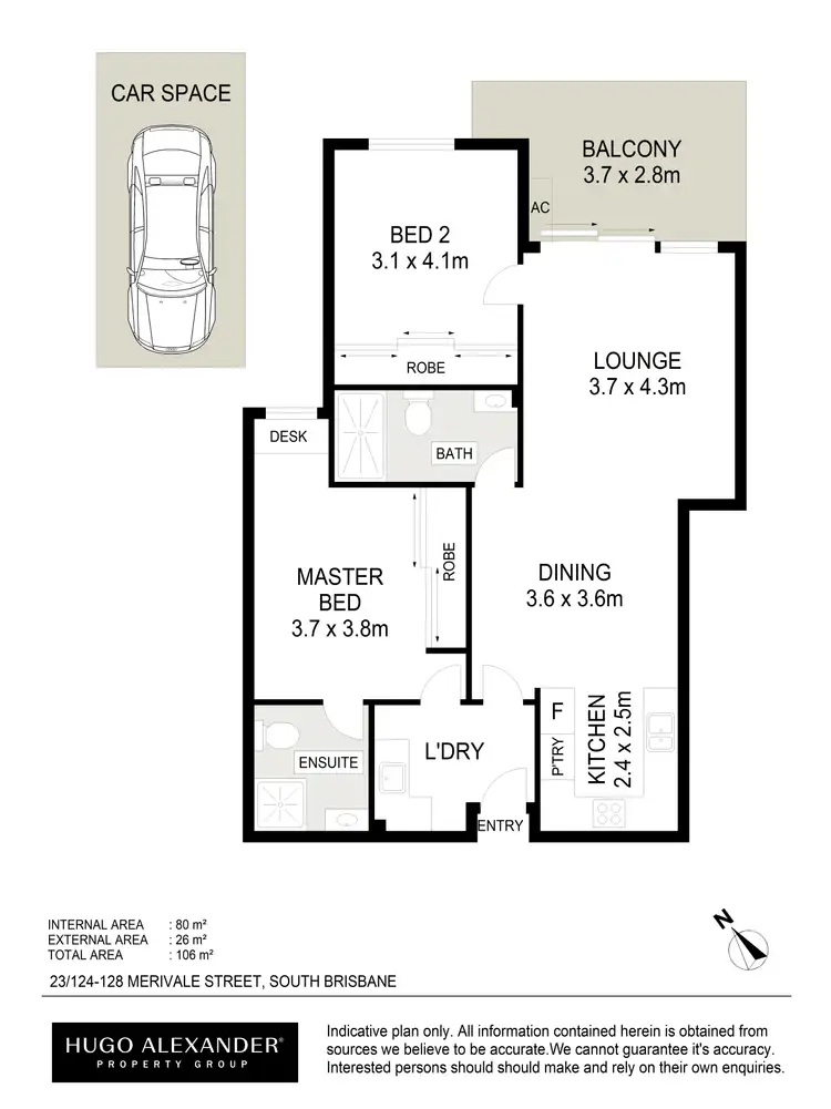 Floorplan of Homely apartment listing, 23/124 Merivale Street, South Brisbane QLD 4101