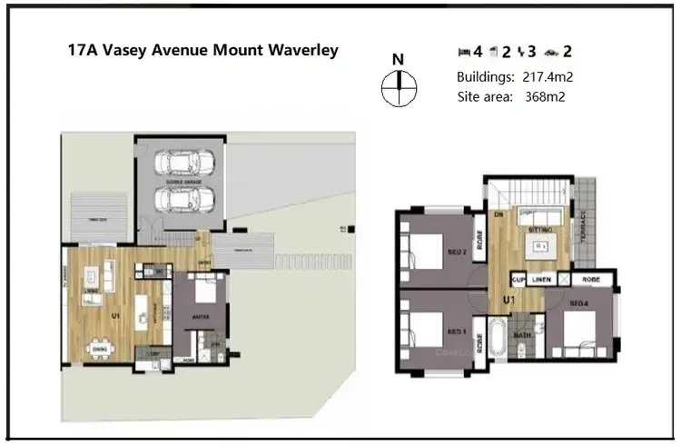 Floorplan of Homely townhouse listing, 17A Vasey Avenue, Mount Waverley VIC 3149