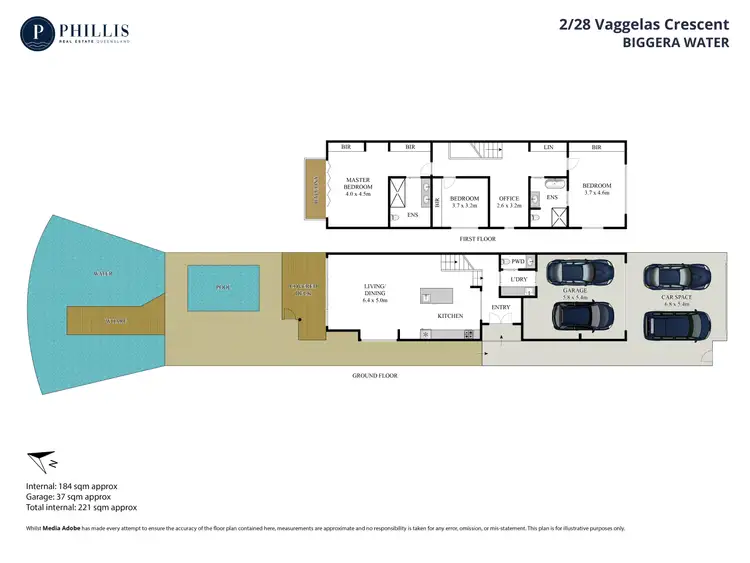 Floorplan of Homely semi-detached listing, 2/28 Vaggelas Crescent, Biggera Waters QLD 4216