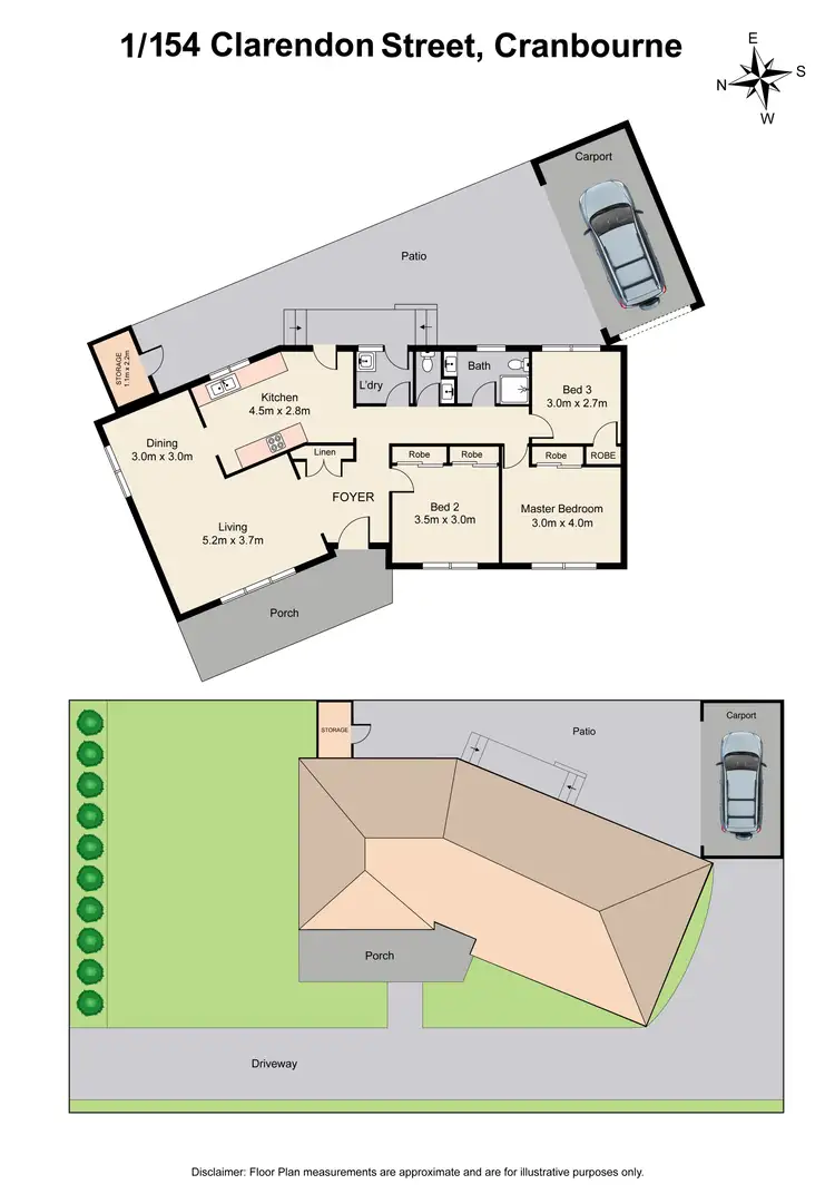 Floorplan of Homely unit listing, 1/154 Clarendon Street,, Cranbourne VIC 3977