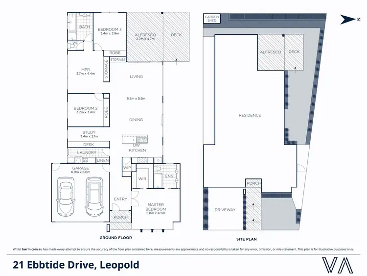 Floorplan of Homely house listing, 21 Ebbtide Drive, Leopold VIC 3224