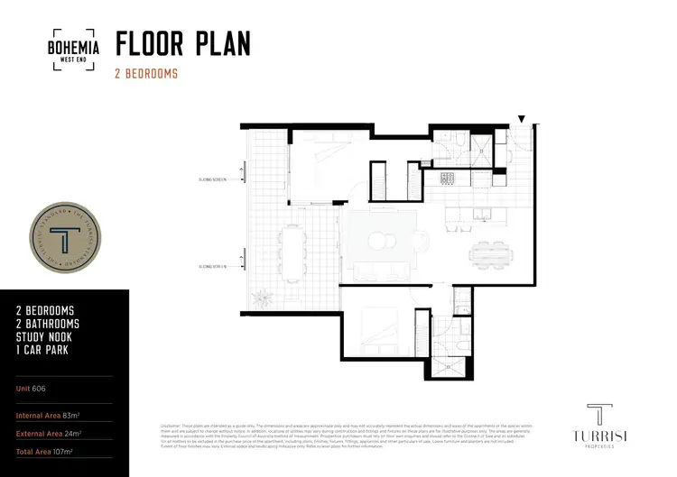 Floorplan of Homely unit listing, 606/77 Jane Street, West End QLD 4101