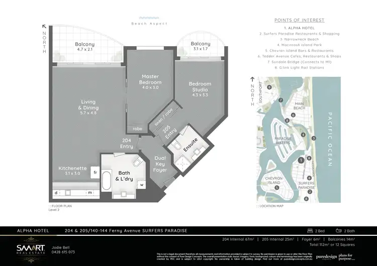 Floorplan of Homely apartment listing, 21/140 Ferny Avenue, Surfers Paradise QLD 4217